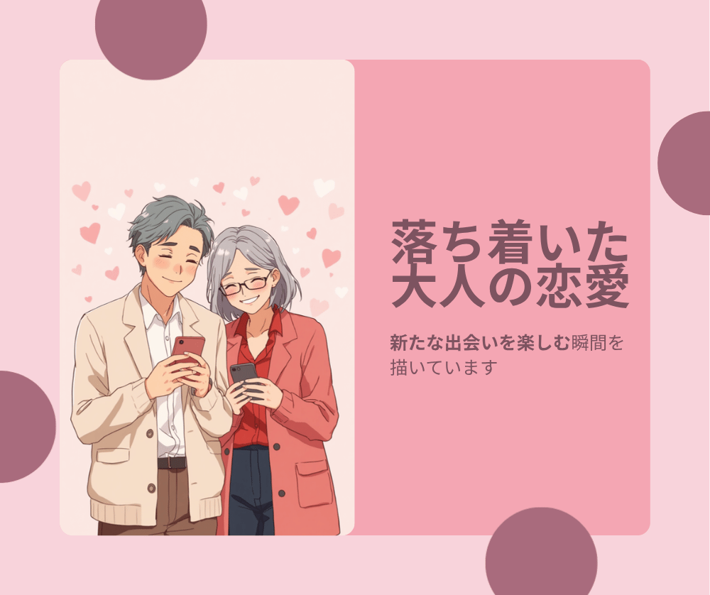 40代から50代の大人がマッチングアプリで婚活するシーン