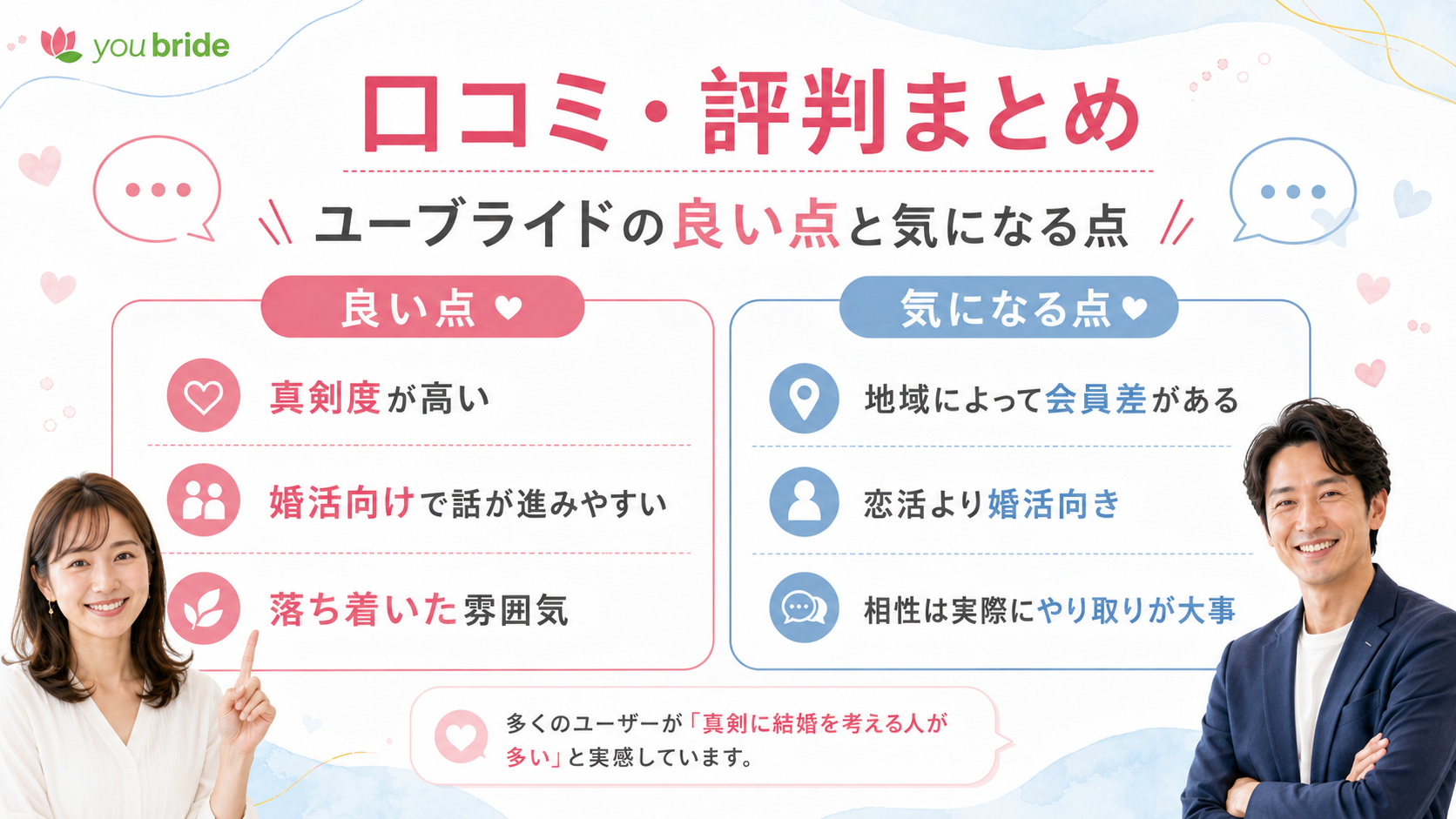 ユーブライドの口コミ・評判まとめ｜良い点と気になる点